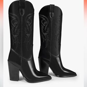 AMAZON Black Western cowgirl boots